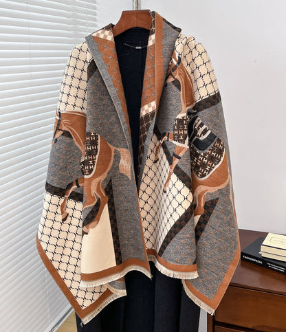 Equestrian Brown Giddy Up Reversible Wrap