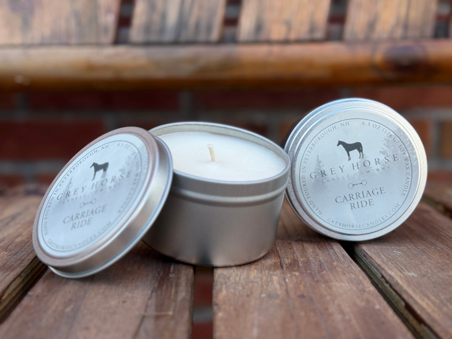 Grey Horse Tin Candles