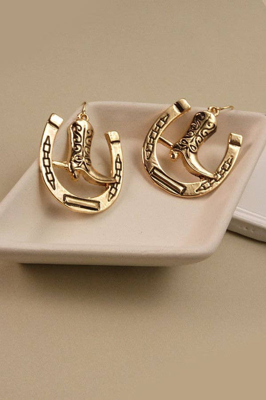 Cowboy Boot Horseshoe Earrings | 31ED2298