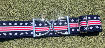 Stirrup belt buckle with America flag adjustable ￼