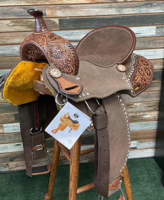Shiloh - Circle S Chocolate Calico Barrel Style Saddle