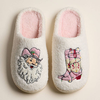 Santa Cowboy Boot Indoor Slippers