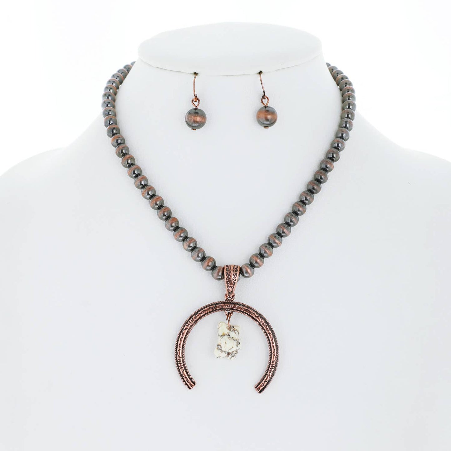 Western Naja Pendant Navajo Pearl Beaded Necklace Set