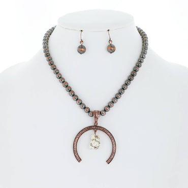 Western Naja Pendant Navajo Pearl Beaded Necklace Set