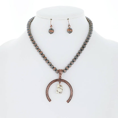Western Naja Pendant Navajo Pearl Beaded Necklace Set