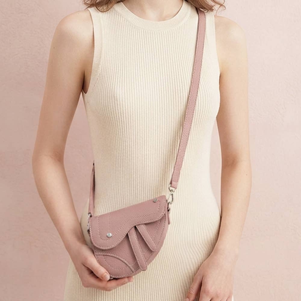Faux Leather Mini Saddle Shoulder Crossbody Bag