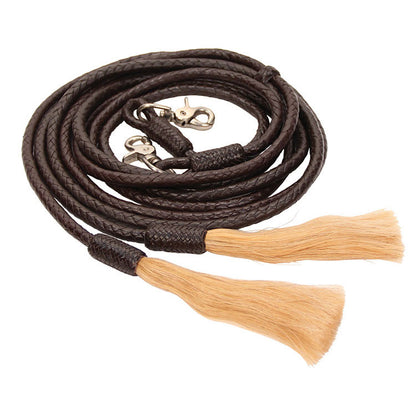 Split Reins w/Woven Leather + Trigger Snaps