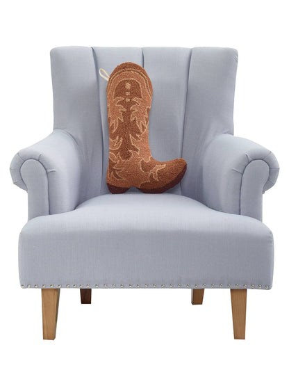 Brown Cowboy Boot Hook Stocking