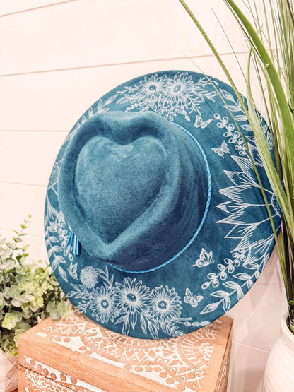 Floral Print Heart Hat