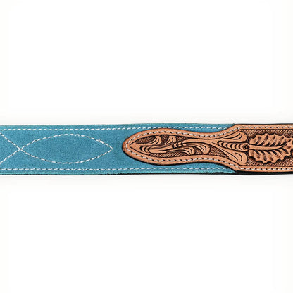 Hand Tooled Genuine American Suede Leather Belt Unisex