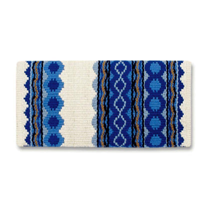 Riverland 36x34 New Zealand Wool Saddle Blanket WHT RYL SKY