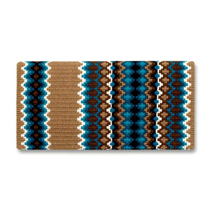 Mayatex 1458-1 40 X 34 In. Gemini Wool Saddle Blanket TAN TURQ BRN