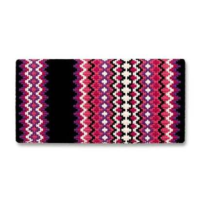 Mayatex 1458-6 40 X 34 In. Gemini Wool Saddle Blanket BLK PPL PNK