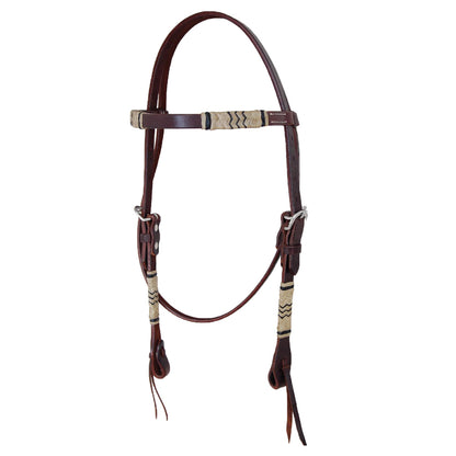 Rawhide Braided Chocolate Browband Headstall