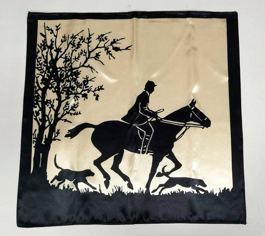 Fox Hunting Hunt Horse Hounds Equestrian Tallyho Satin Scarf