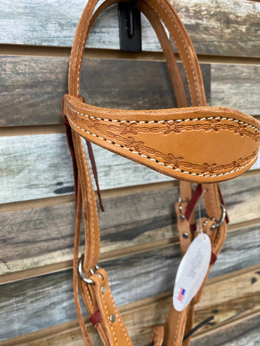 HR D&S Scalloped Cowboy HS Barbwire Headstall