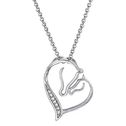 AWST Mare & Foal Horse Head Necklace