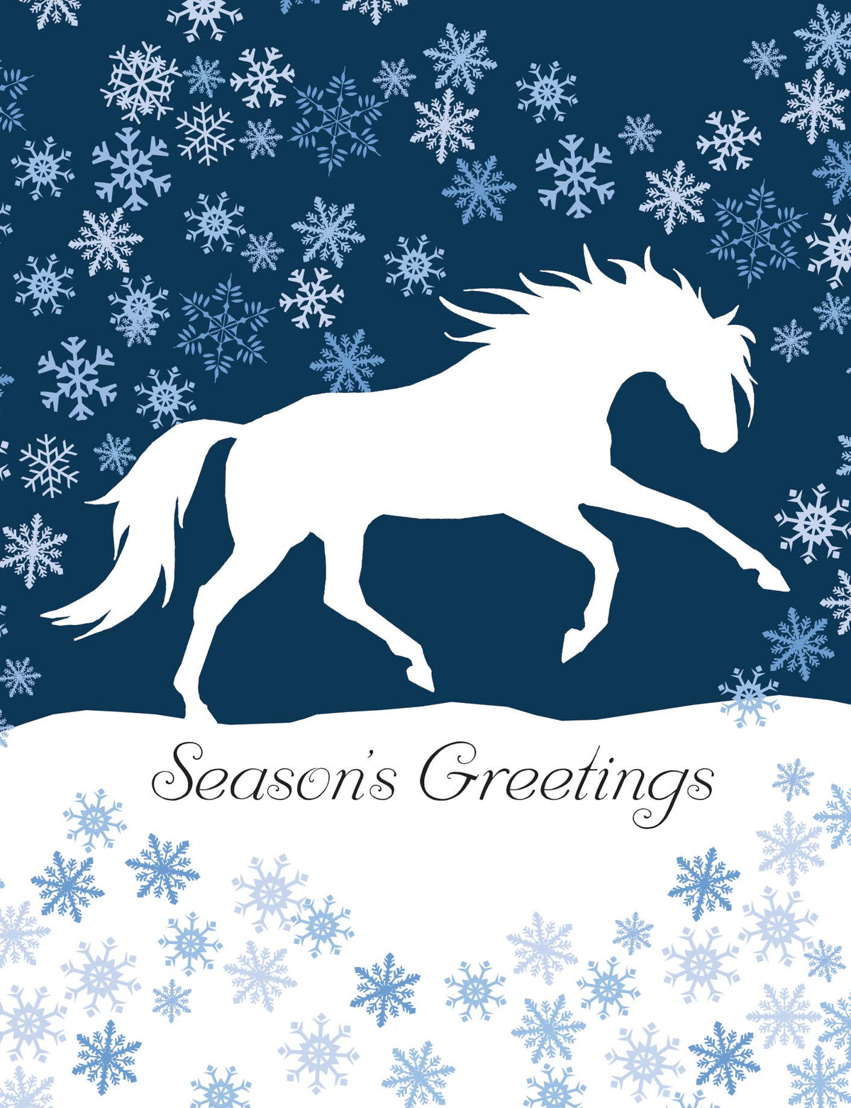Horse Boxed Christmas Cards | White Cantering | 8 Holiday