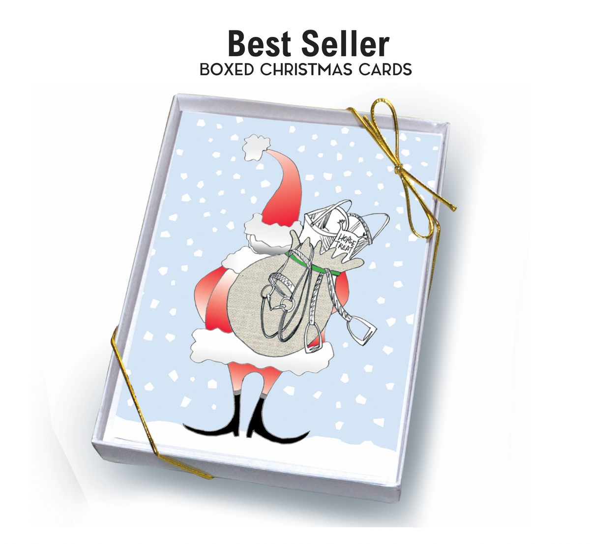 Horse Boxed Christmas Cards | Tack Filled Bag | 8 Holiday