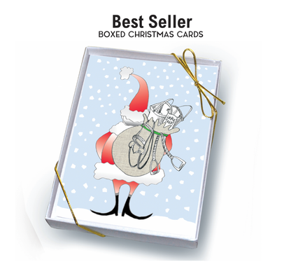 Horse Boxed Christmas Cards | Tack Filled Bag | 8 Holiday