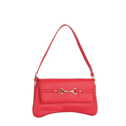 Horsebit Curved Baguette Shoulder Bag