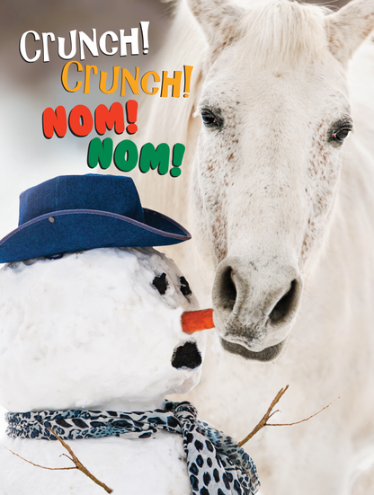 Horse Boxed Christmas Cards | Snowman Crunch | 8 Holiday