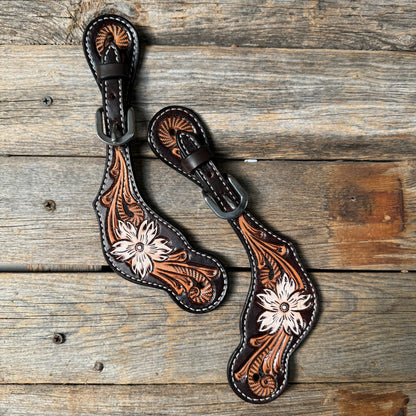 Triple Tone Floral Spur Straps