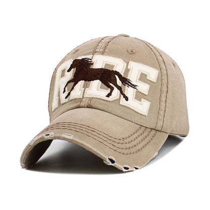 RIDE Message Western Horse Embroidered Vintage Baseball Cap