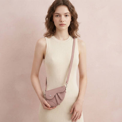 Faux Leather Mini Saddle Shoulder Crossbody Bag