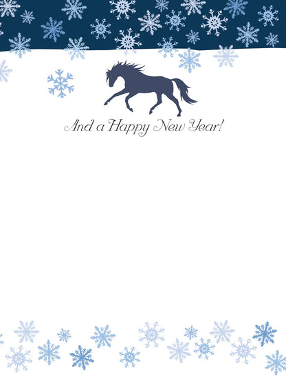 Horse Boxed Christmas Cards | White Cantering | 8 Holiday