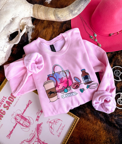 Barrel Betty Purse Sweatshirt (pink)