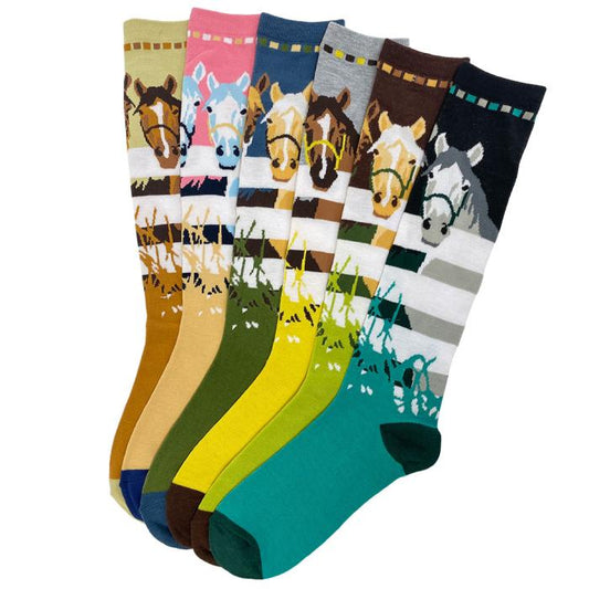 Assorted At the Fence Adult Tall Socks