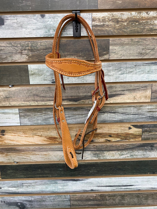 HR D&S Scalloped Cowboy HS Barbwire Headstall