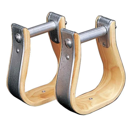 Childs Wooden Stirrups with Metal Overlay