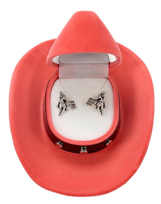 AWST Int'l Sterling Silver & CZ Barrel Racing Earrings