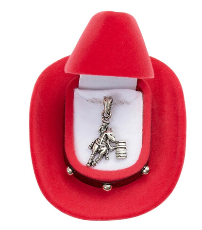AWST Int'l Barrel Racer Necklace w/Colorful Cowboy Hat Gift Box