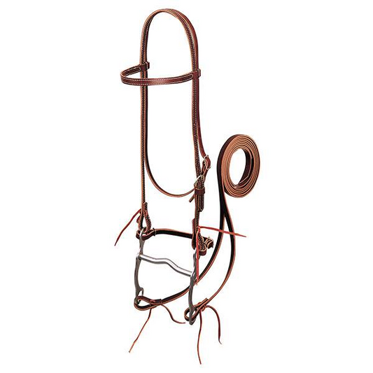 Latigo Leather Browband Bridle with Single Cheek Buckle