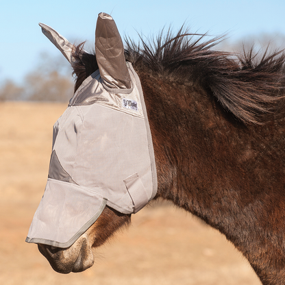 Crusader Fly Mask with Long Nose and Mule Ears Horse/Mule