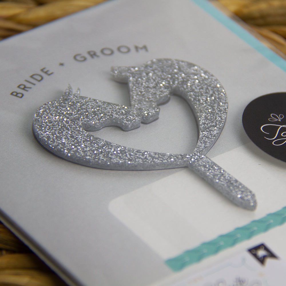 Bride + Groom Cake Topper Card