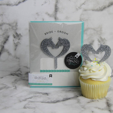 Bride + Groom Cake Topper Card