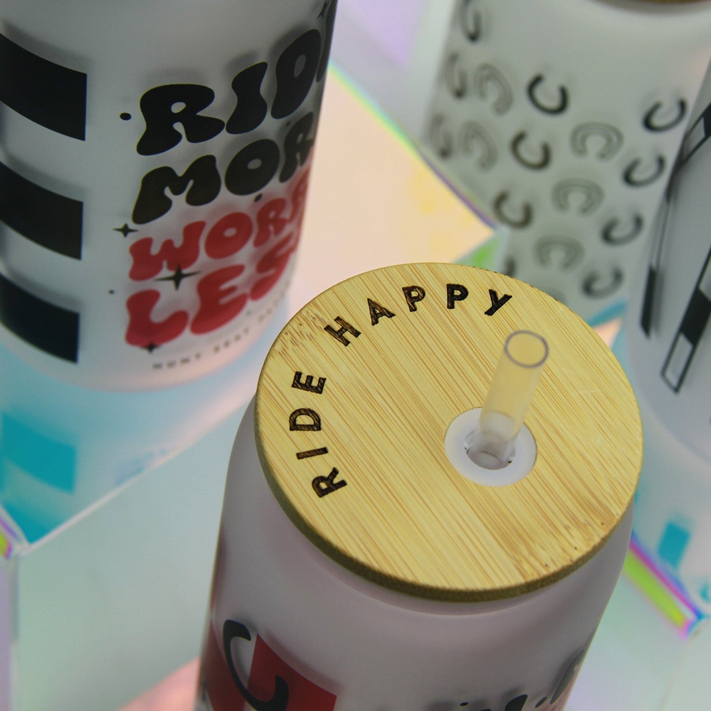 Liquid Courage Glass Tumbler with Bamboo Lid and Straw