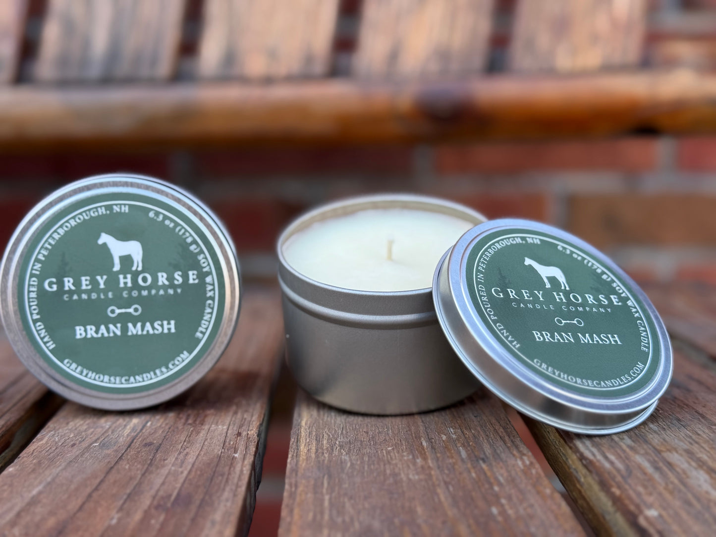 Grey Horse Tin Candles