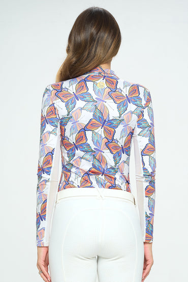 Dancing Equestrian Spring Butterflies Sunshirt