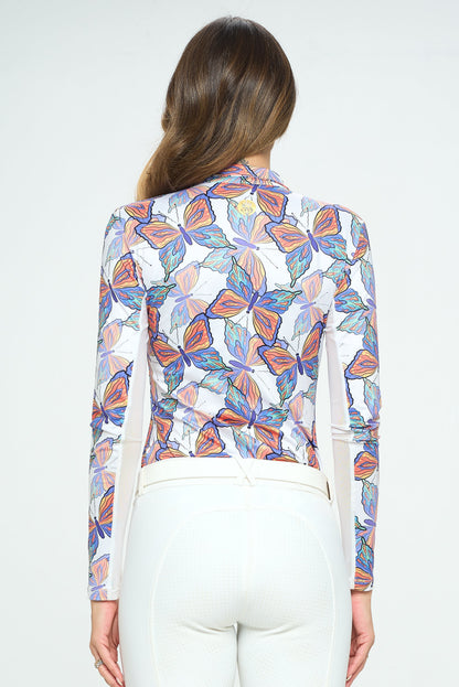 Dancing Equestrian Spring Butterflies Sunshirt