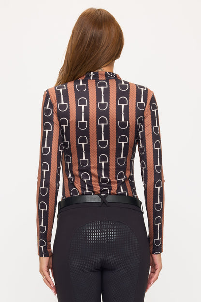 Dancing Equestrian Bits and Braids Brushed Baselayer