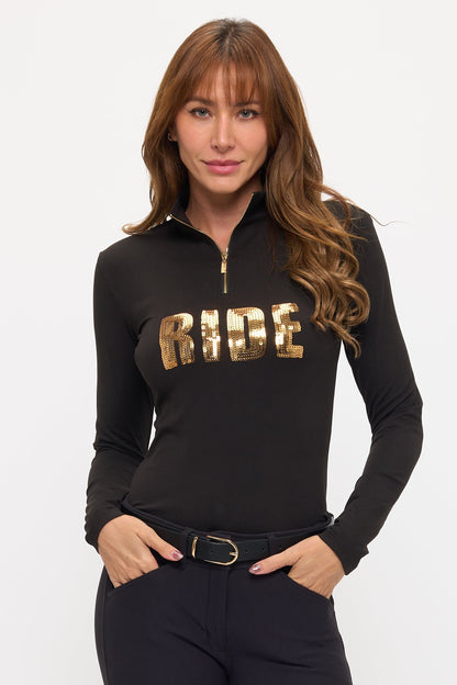 Dancing Equestrian RIDE- GOLD Brushed Baselayer