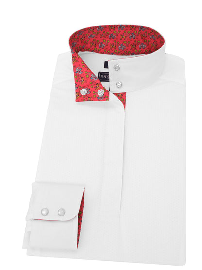 Essex Classics Safari Red Ladies Talent Yarn Straight Collar Long Sleeve Show Shirt