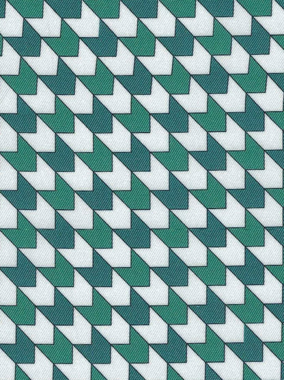 Essex Classics Geometric Ladies Talent Yarn Straight Collar Long Sleeve Show Shirt - Green