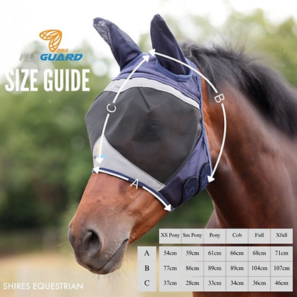 Shires - FlyGuard Pro Fine Mesh Fly Mask With Ear Hole