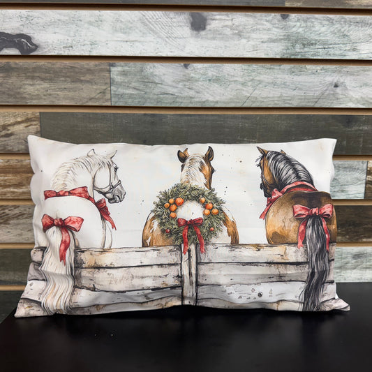 Horse Christmas Hypoallergenic Pillow Case